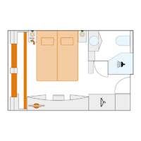 2-Bett-Außenkabine mit Fenster und Zusatzbett 15.5 A m² 2-Bett-Außenkabine mit Fenster und Zusatzbett 15.5 A m²