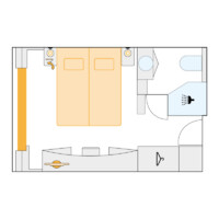 2-Bett-Außenkabine mit französischem Balkon 16 C m² 2-Bett-Außenkabine mit französischem Balkon 16 C m²