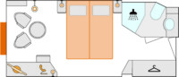 2-Bett-Außenkabine mit Fenster und Zusatzbett 15.5 A m² 2-Bett-Außenkabine mit Fenster und Zusatzbett 15.5 A m²