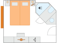 2-Bett-Außenkabine mit Fenster und Zusatzbett 15.5 A m² 2-Bett-Außenkabine mit Fenster und Zusatzbett 15.5 A m²