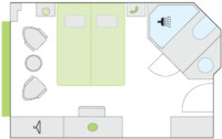 2-Bett-Außenkabine mit französischem Balkon 14.5 D m² 2-Bett-Außenkabine mit französischem Balkon 14.5 D m²