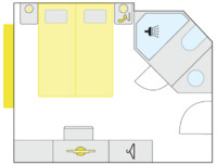 2-Bett-Außenkabine mit Zusatzbett 14.5 S m² 2-Bett-Außenkabine mit Zusatzbett 14.5 S m²