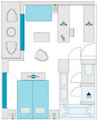 2-Bett-Balkonsuite, F 26 m²