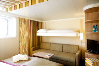 2-Bett-Außenkabine mit 3 Zusatzbetten 28 G m² 2-Bett-Außenkabine mit 3 Zusatzbetten 28 G m²