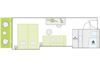2-Bett-Außenkabine mit Balkon 21 D m² 2-Bett-Außenkabine mit Balkon 21 D m²