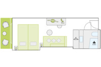 2-Bett-Außenkabine mit französischem Balkon 15 D m² 2-Bett-Außenkabine mit französischem Balkon 15 D m²