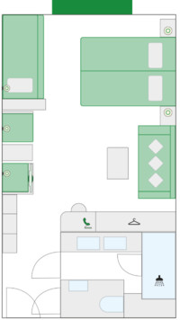 2-Bett-Familienkabine mit Schlafsofa und Zusatzbett 18.5 G m²